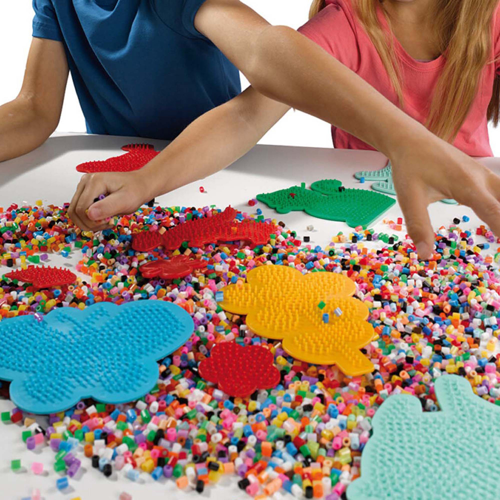 SES Creative Beedz White Square Connectable Iron On Beads Base Plate Pegboard 2 Piece Image 4