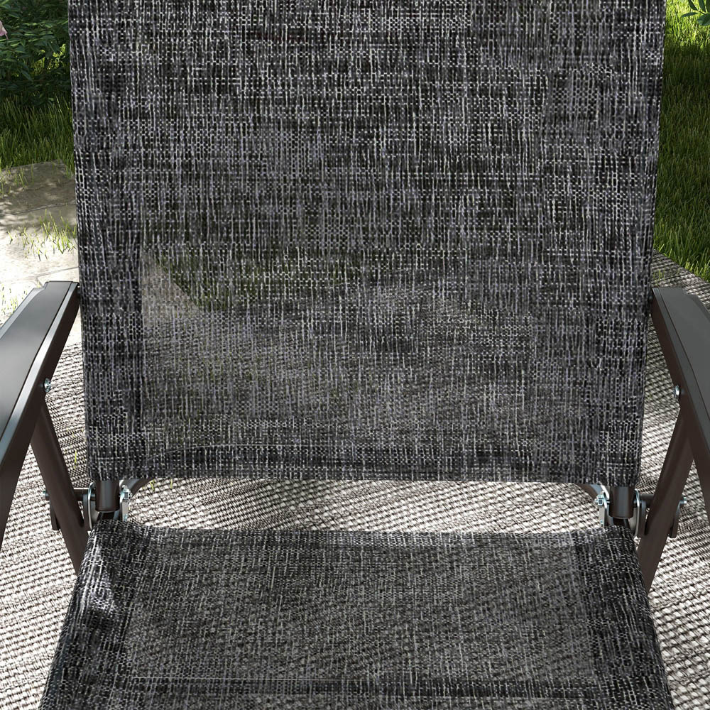 Outsunny Grey Mesh Fabric Folding Camping Chair Set of 2 Image 3