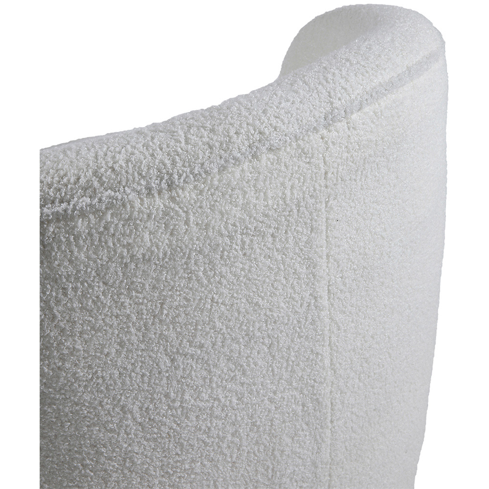 Living and Home White Chic Sherpa Upholstered Swivel Chair Image 7