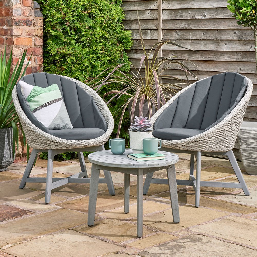 Norfolk Collection Chedworth 2 Seater Grey Curved Bistro Set Image 1