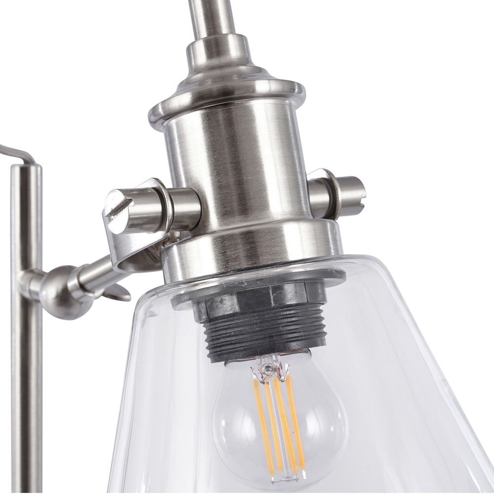 Pacific Lifestyle Chaplin Curved Glass Shade Concrete and Brushed Chrome Table Lamp Image 4