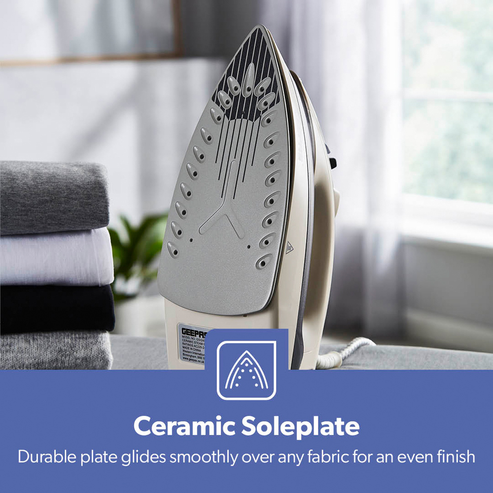 Geepas Grey Fast Heat-Up Grey Steam Iron 2200W Image 8
