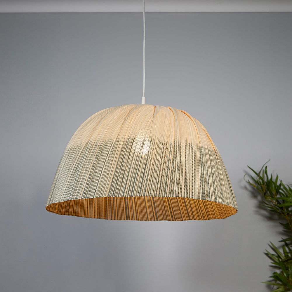 Lighting Collection Tusk Natural Bamboo Ombre Ceiling Lamp Shade 58cm Image 2
