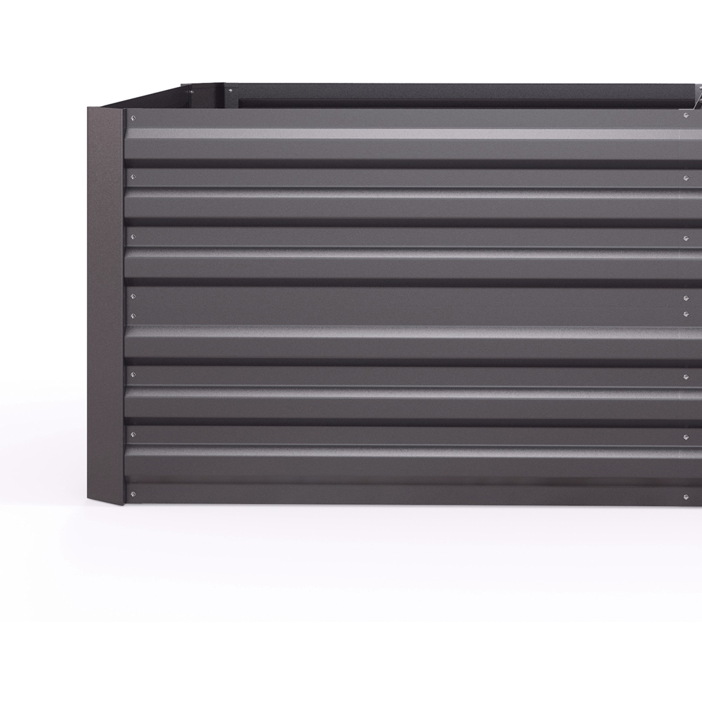 Outsunny Dark Grey Galvanised Steel Raised Garden Bed with Reinforced Rods 59 x 90 x 180cm Image 4