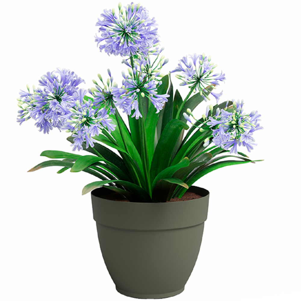 Artevasi Capri Campana Dry Green Round Plastic Plant Pot 35cm Image 2