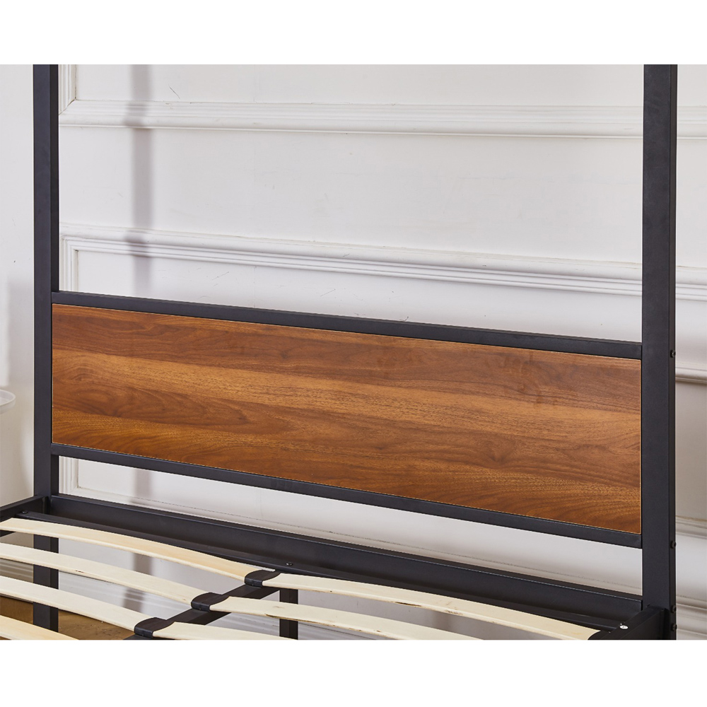 Flair Rockford Small Double Black 4 Poster Wood and Metal Bed Frame Image 2
