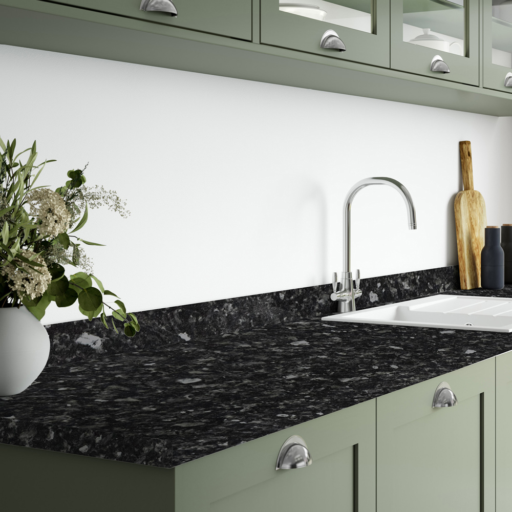 wilko Black Slate Gloss Laminate Upstand Image 2