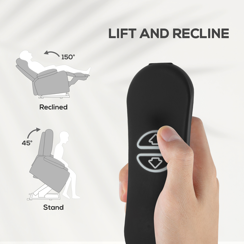 HOMCOM Grey Power Lift Recliner Chair with Remote Image 4