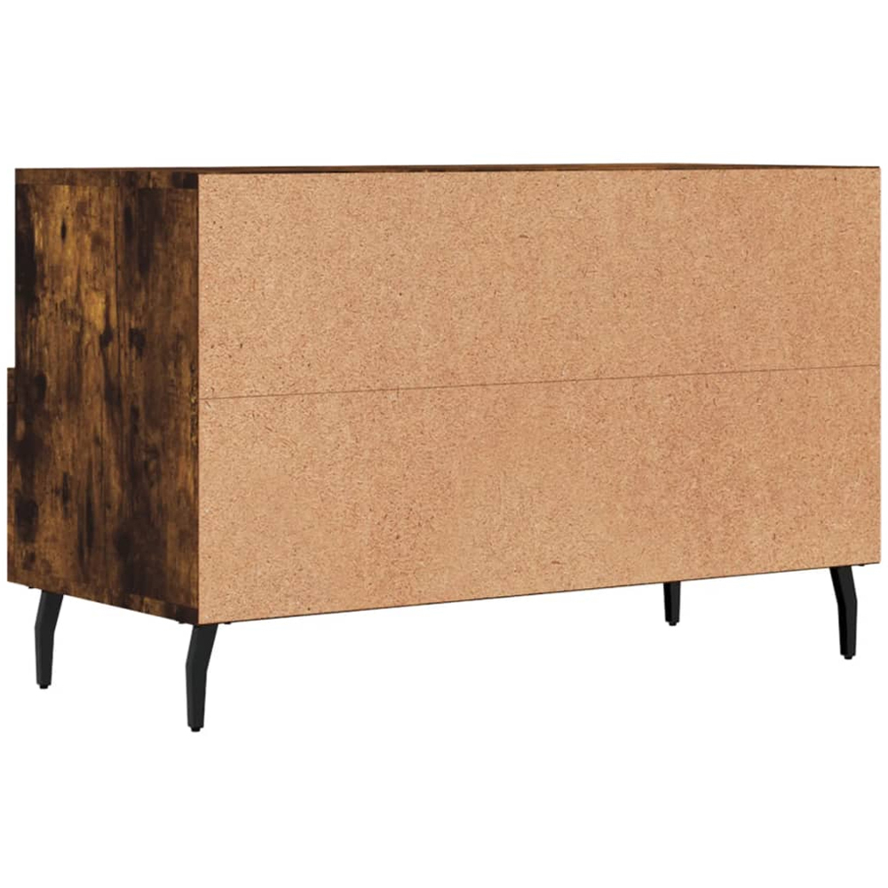 vidaXL 2 Drawer 2 Shelf Smoked Oak Small TV Cabinet Image 8