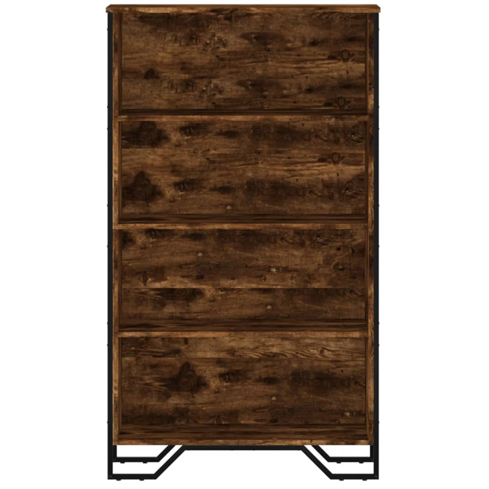 vidaXL 4 Shelf Smoked Oak Bookcase Image 4
