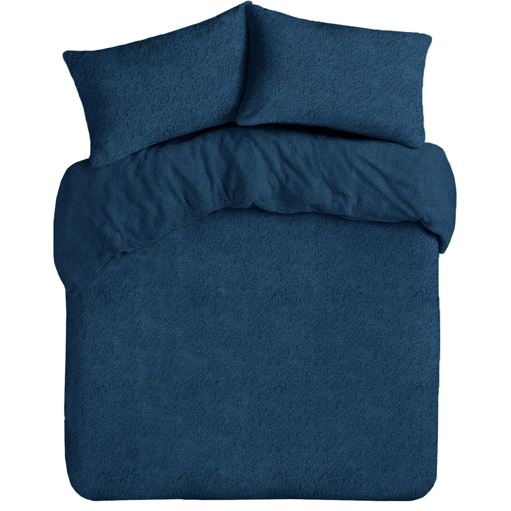 Velosso Single Navy Teddy Fleece Duvet Cover Set Image 2