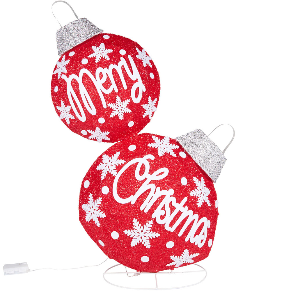Merry Christmas LED BaublesRed Image 1