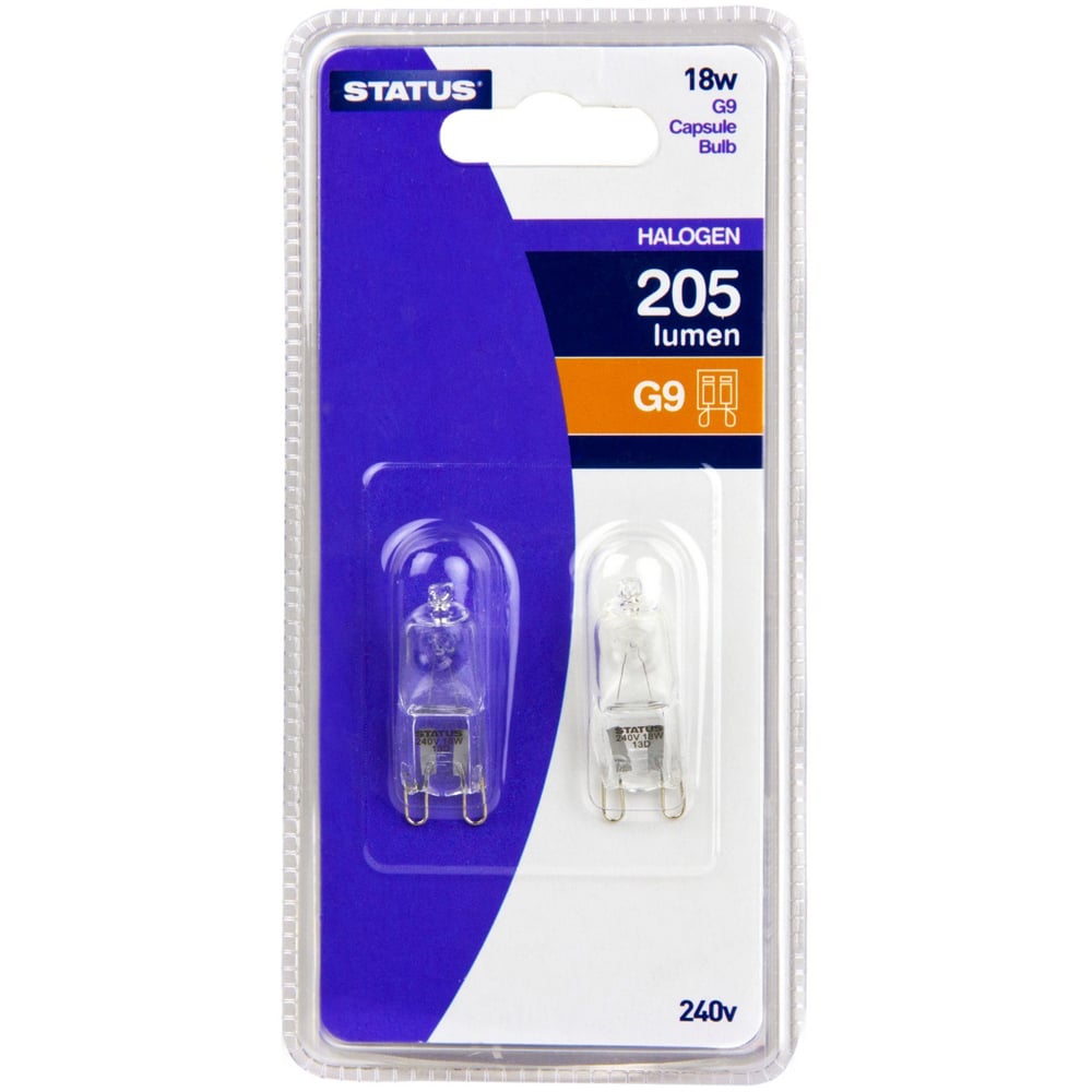 Status 2 Pack G9 18W Capsule Light Bulb Image 1