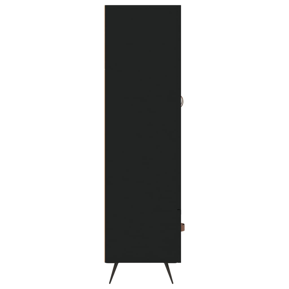 vidaXL 2 Glass Door Single Drawer Black Highboard Image 7