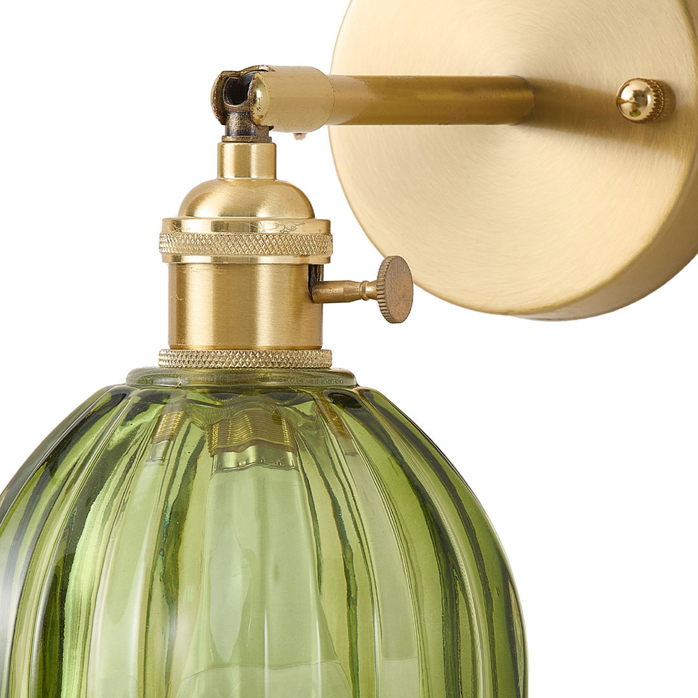 Living and Home Green and Gold 12 RGB LED Wall Sconce with Remote Image 4