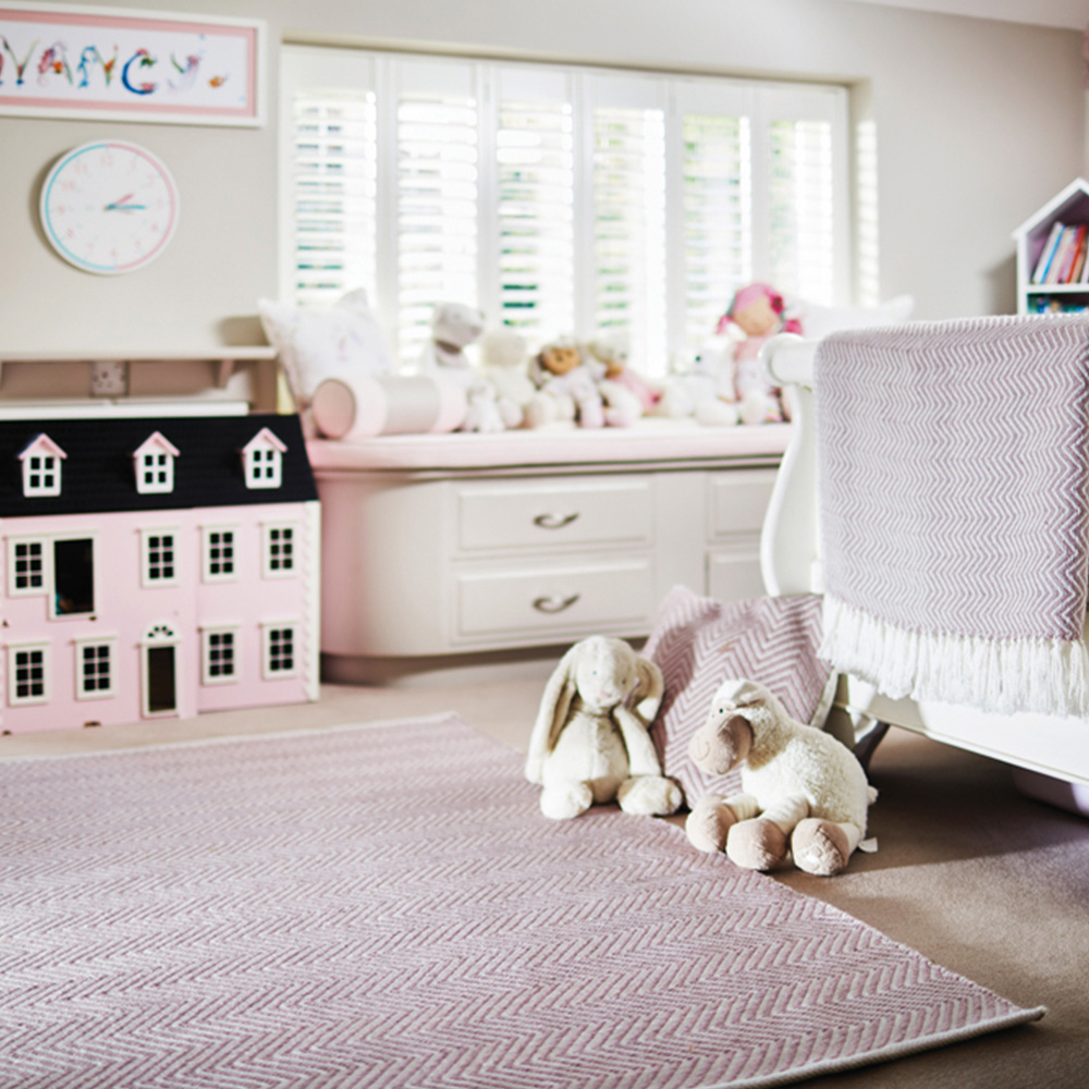 Hug Rug Rose Woven Herringbone Rug 80 x 150cm Image 3