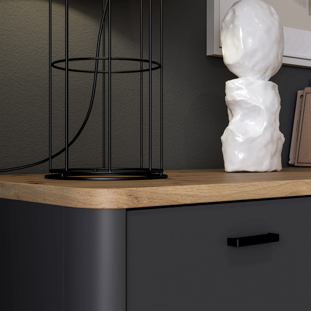 Florence Klara Single Door Single Drawer Grey and Oak TV Unit Image 6