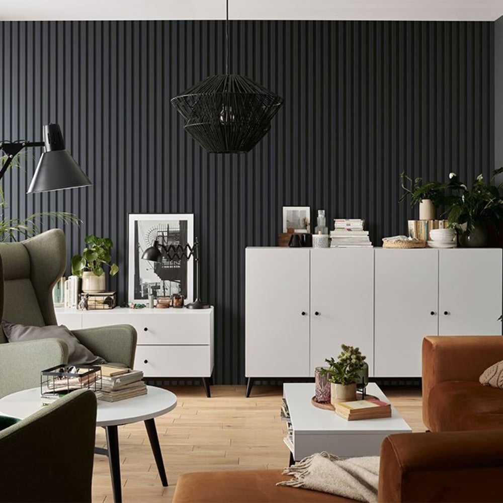 VOX Linerio M-Line Anthracite Grey Slat Wall Panel 8 Pack Image 1