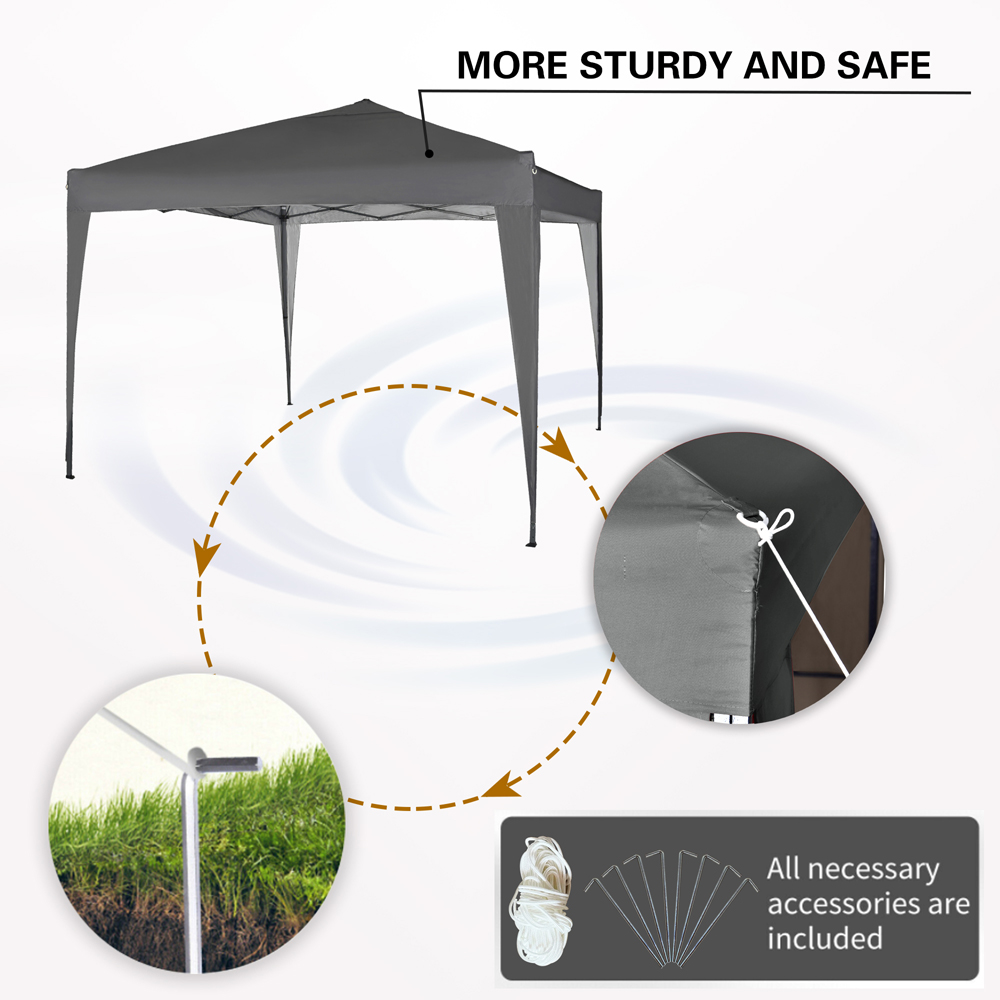 Grey Pop Up Outdoor Gazebo 2 x 2m Image 7