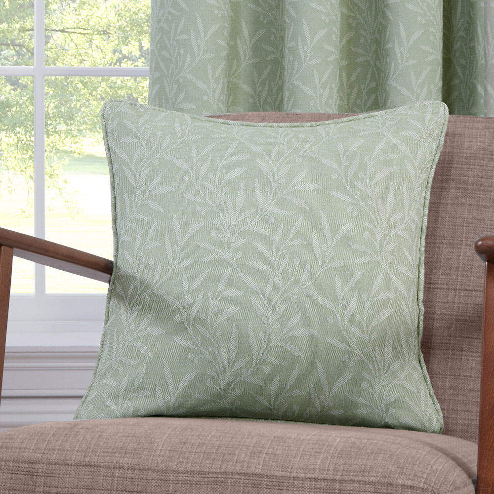 Laurel Jacquard Cushion Green Image 2