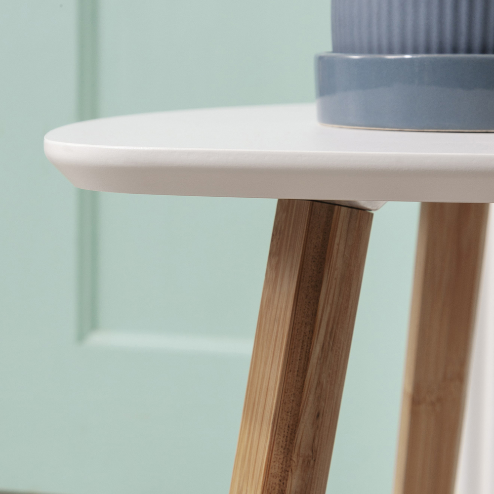 Noa and Nani Malme White and Natural Pine Large Side Table Image 4
