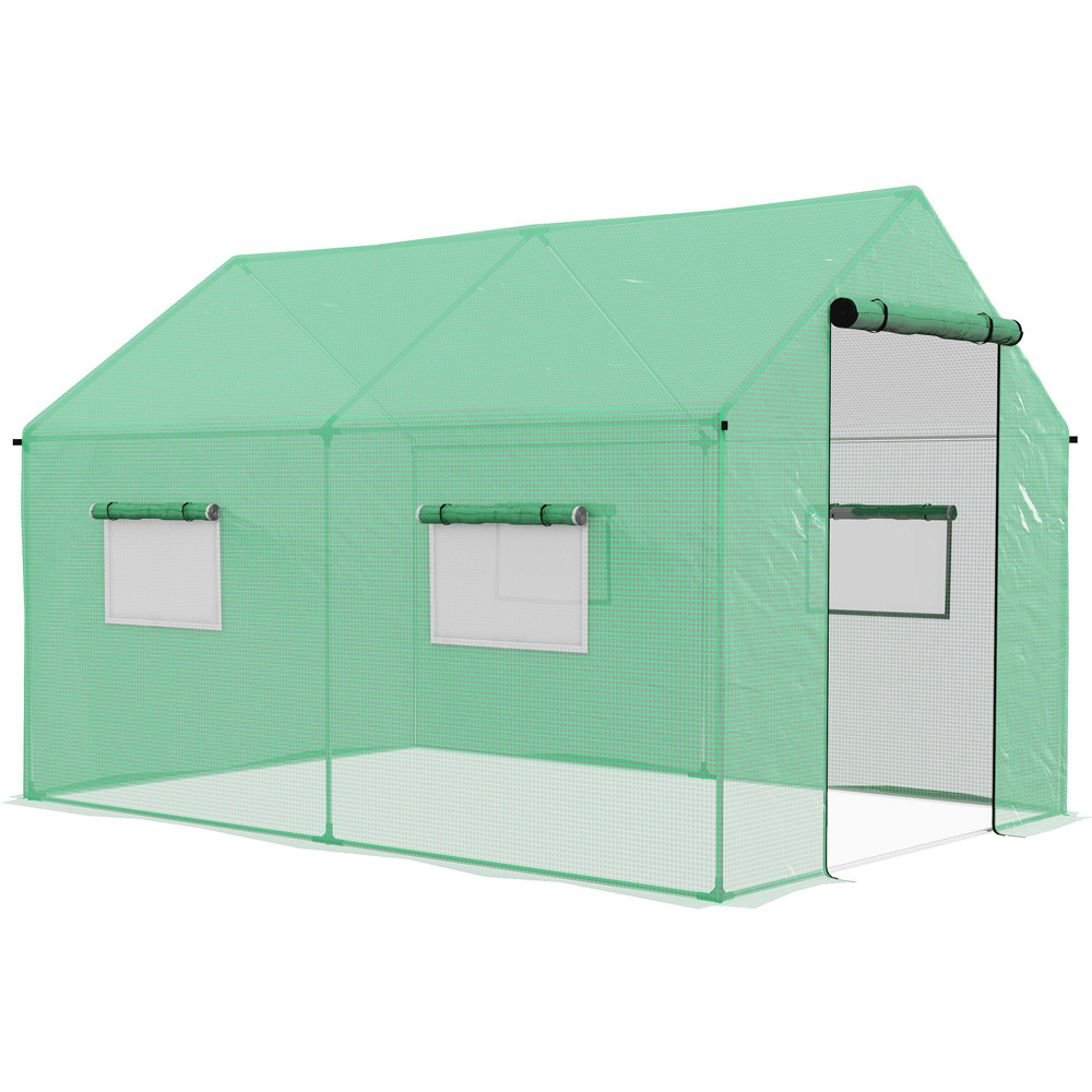 Outsunny Green Polyethylene 2 x 3m Walk In Greenhouse Image 1