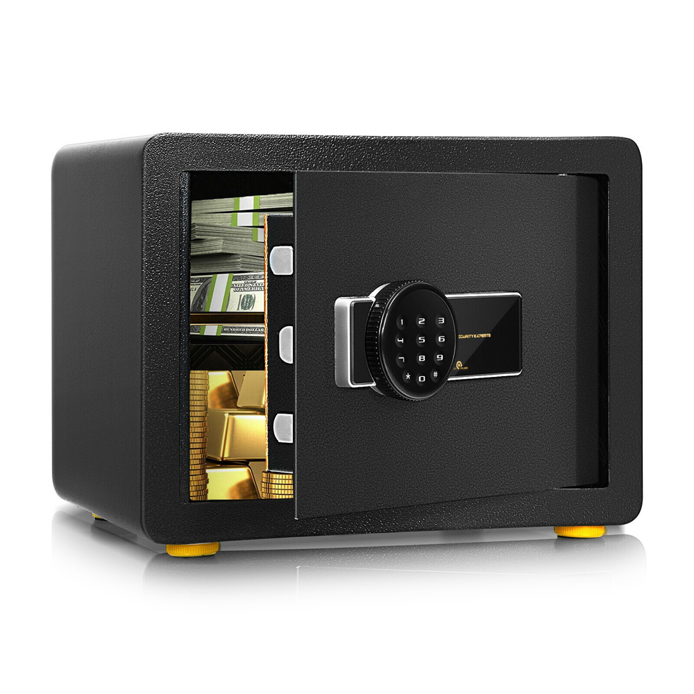 Costway Black Digital Security Safe Box with Keys Image 1