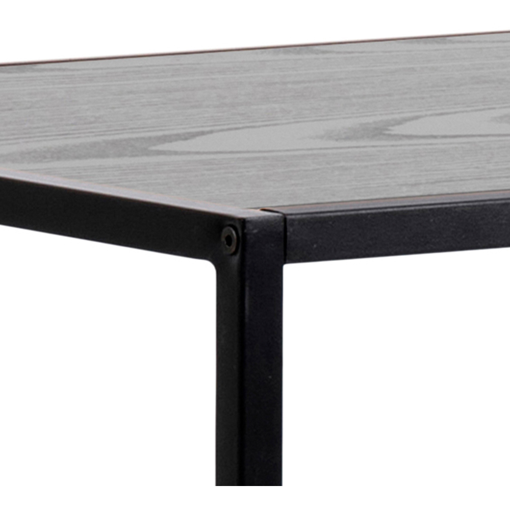 Florence Seaford Black Ash Top Metal Bar Table Image 6