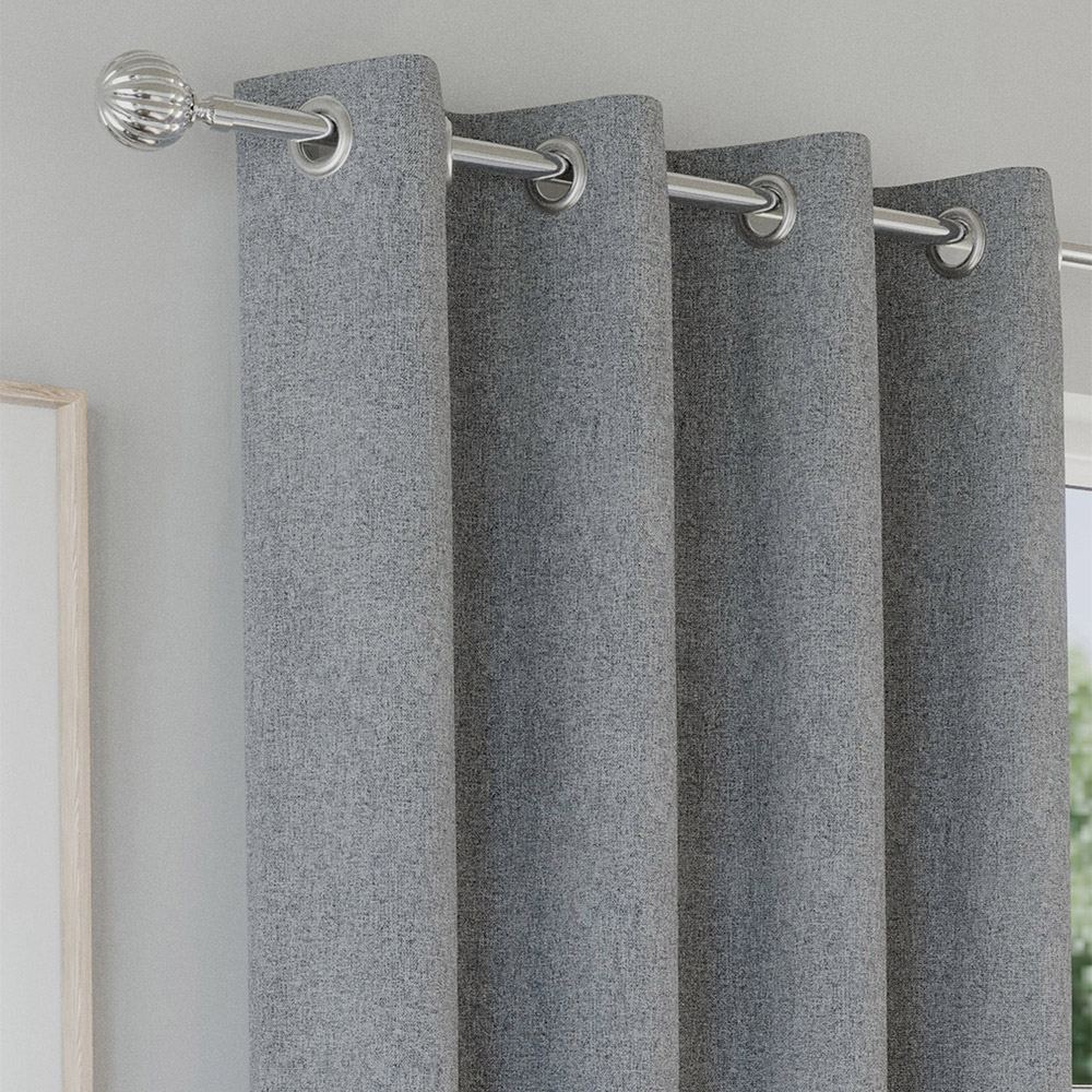 Enhanced Living Austin Grey Thermal Blackout Eyelet Curtains 168 x 137cm Image 2