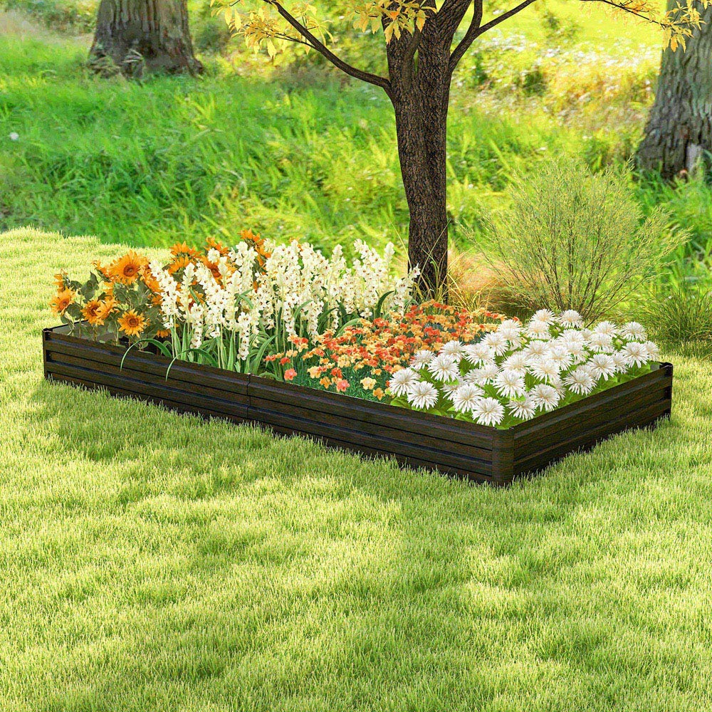 Costway Metal Raised Garden Bed 240 x 120 x 30cm Image 2