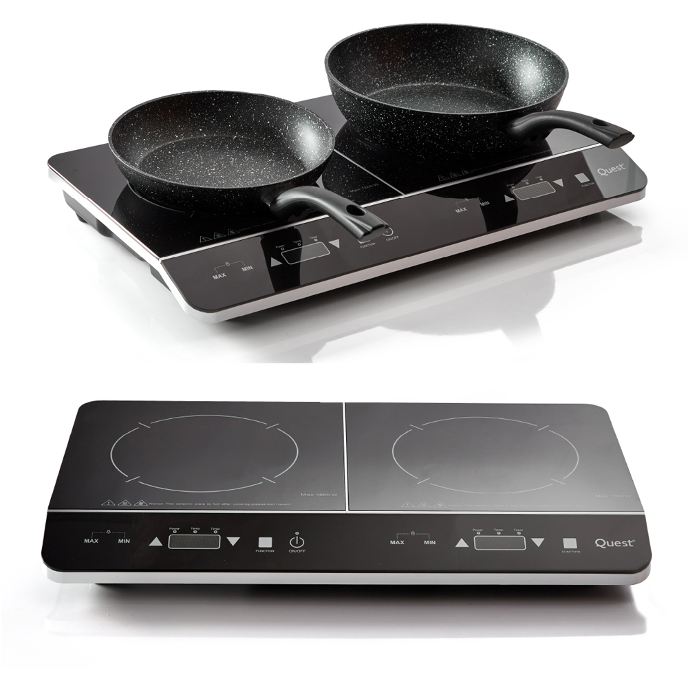 Quest 35839 Black Single Digital Induction Hob and Hot Plate 2000W Image 4
