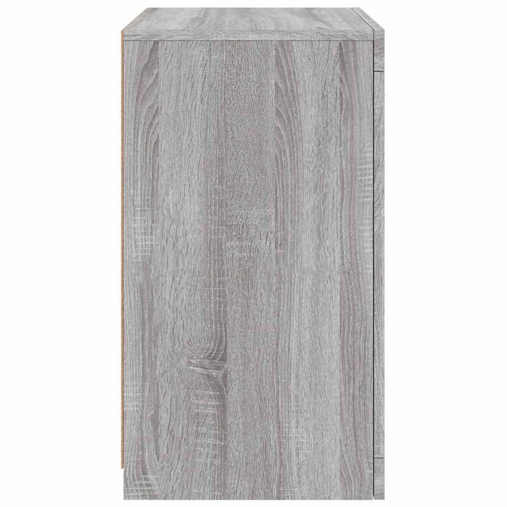 vidaXL Single Door 2 Shelf LED White Side Cabinet Image 8