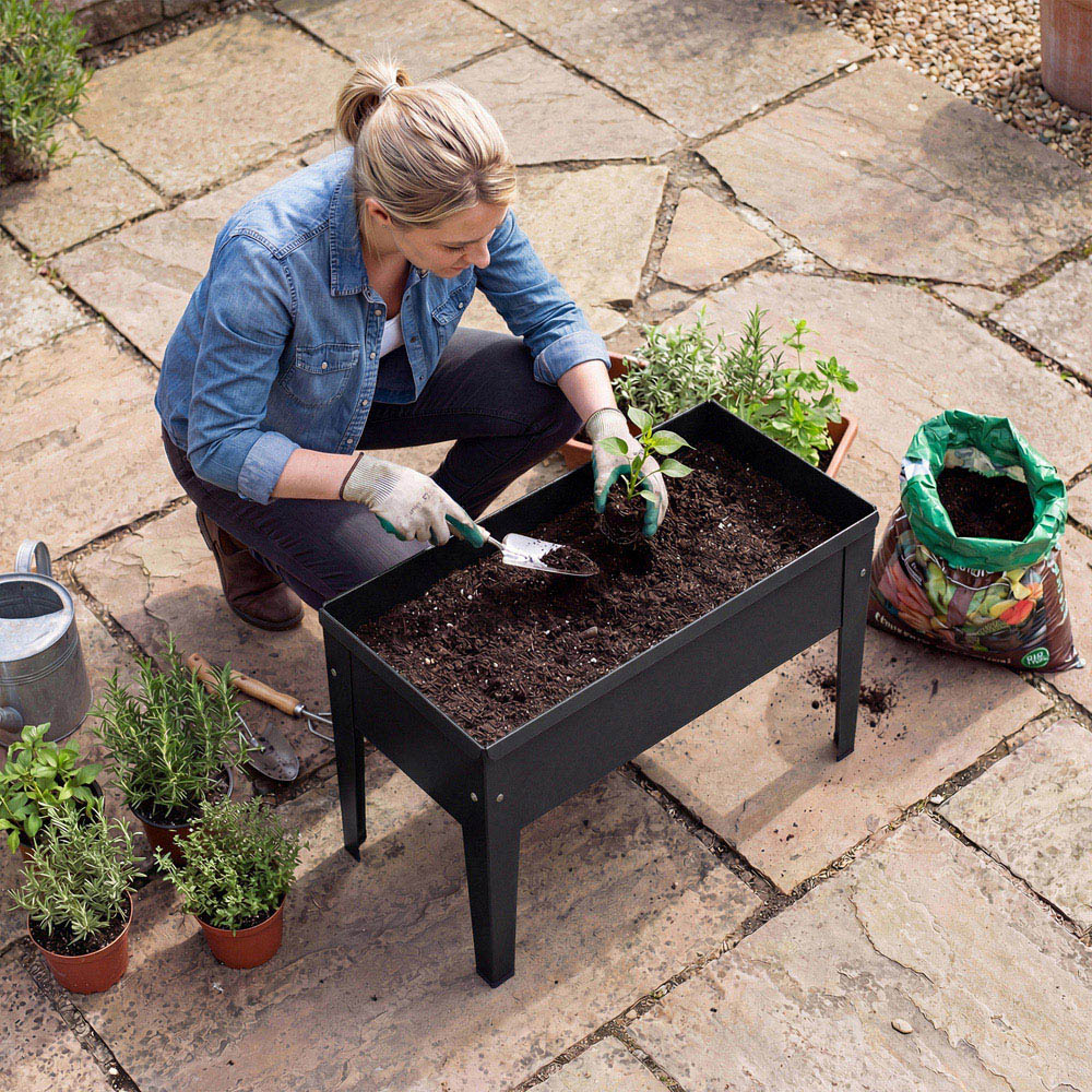 Outsunny Black Metal Raised Garden Bed 45 x 60 x 27cm Image 8