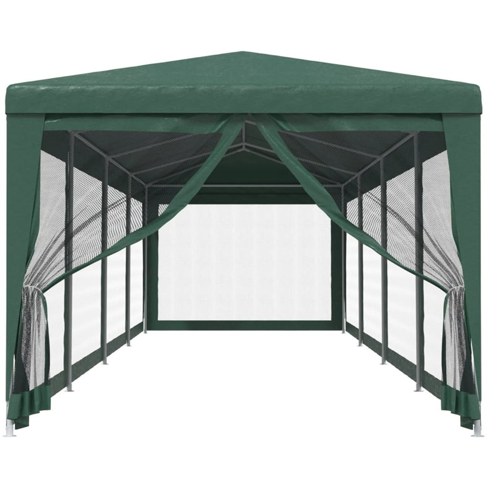 vidaXL 3 x 12m Green Party Tent with 10 Mesh Sidewalls Image 3
