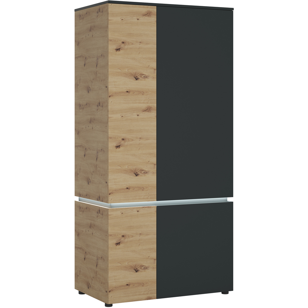 Florence Luci 4 Door Platinum and Oak Wardrobe with LED Lighting Image 2