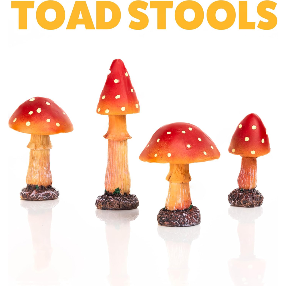 Marco Paul 8 Piece Red Mushroom Ornament Image 3