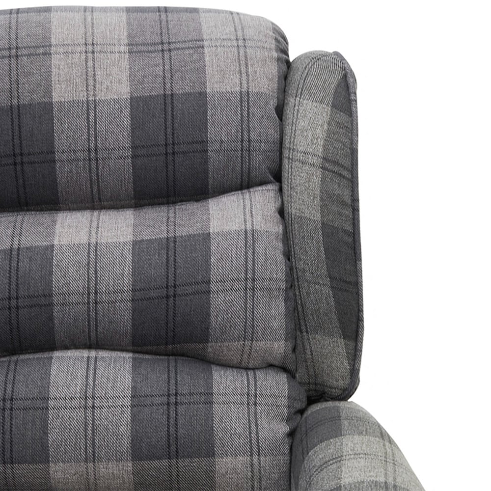 Home Detail Nairn Grey Tartan Manual Recliner Chair Image 4