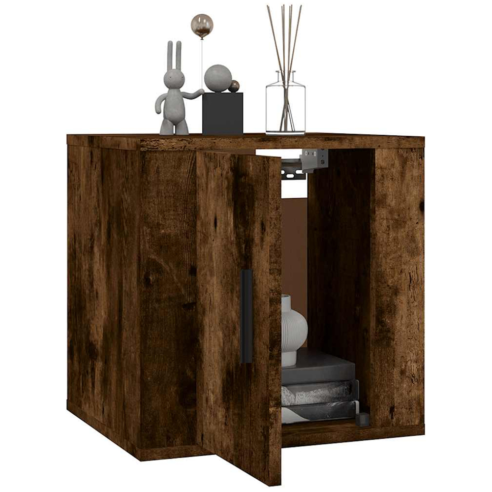 vidaXL Single Door Smoked Oak Wall Mounted TV Cabinet Image 4