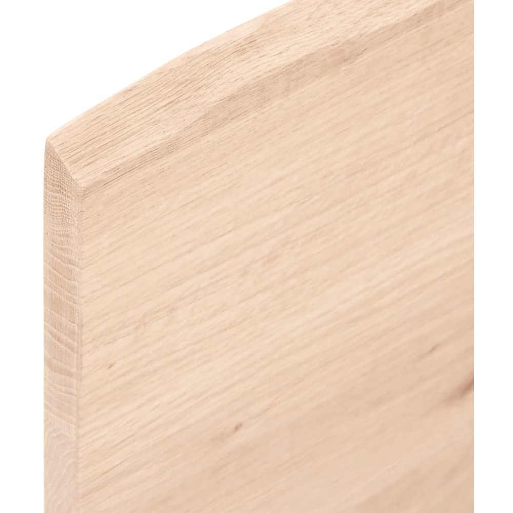vidaXL 100 x 40 x 2cm Untreated Solid Wood Oak Wall Shelf Image 4