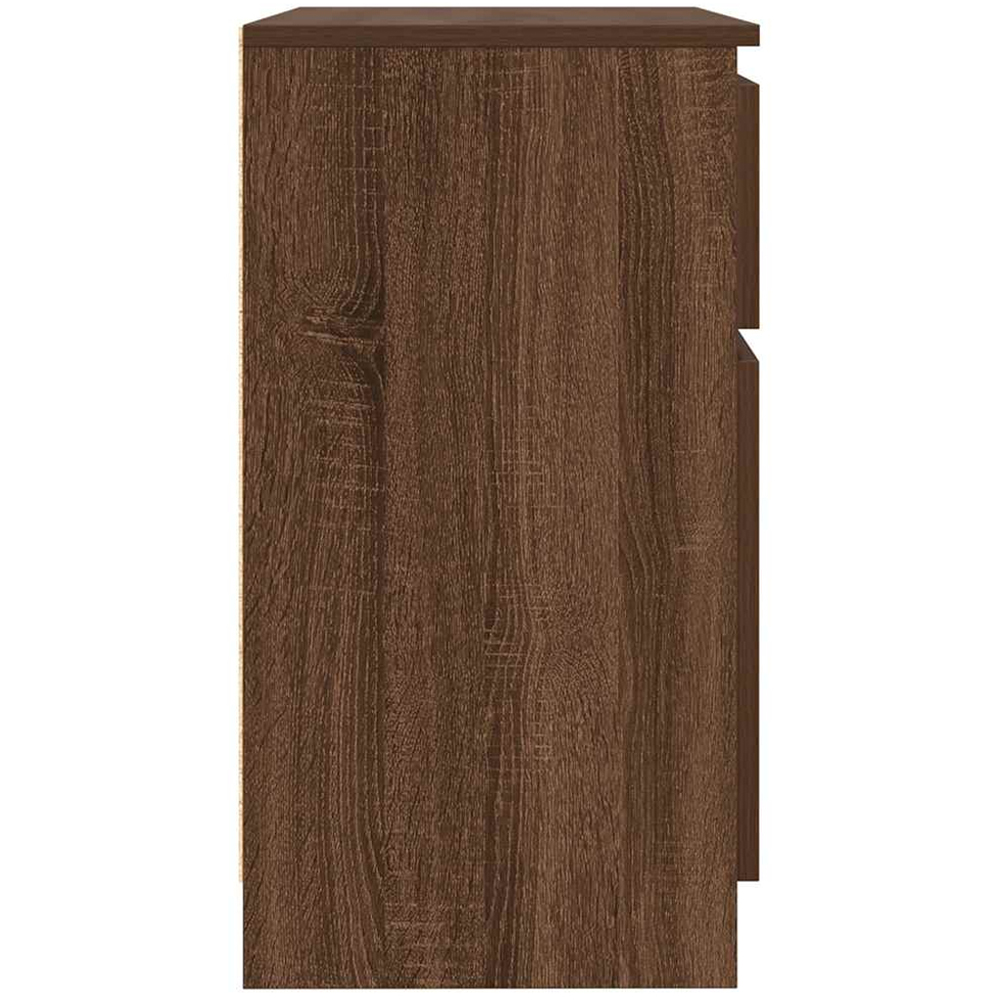 vidaXL 2 Door Single Drawer Brown Oak Sideboard Image 7