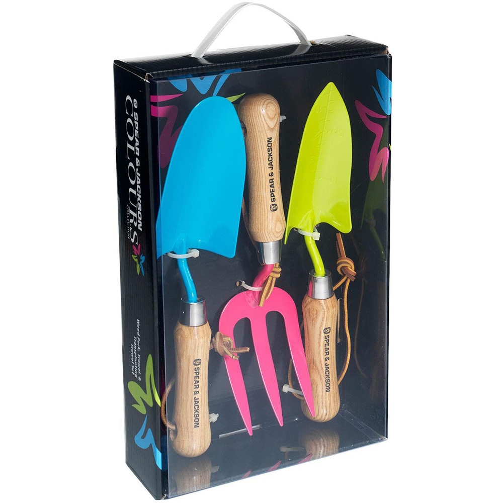 Spear & Jackson Colours 3 Piece Multicolour Head Stainless Steel Garden Hand Tools Gift Set Image 3