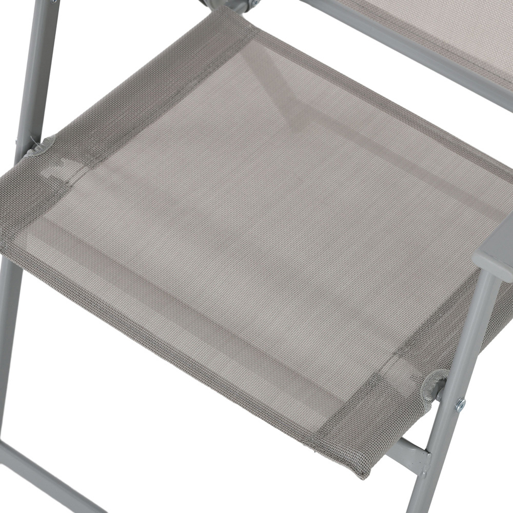 Outsunny 6 Seater Garden Dining Set with Parasol Tempered Glass Top Grey Image 3