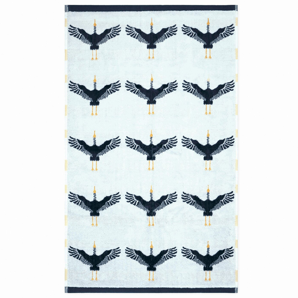 Crane Hand Towel - White and Black Image 1