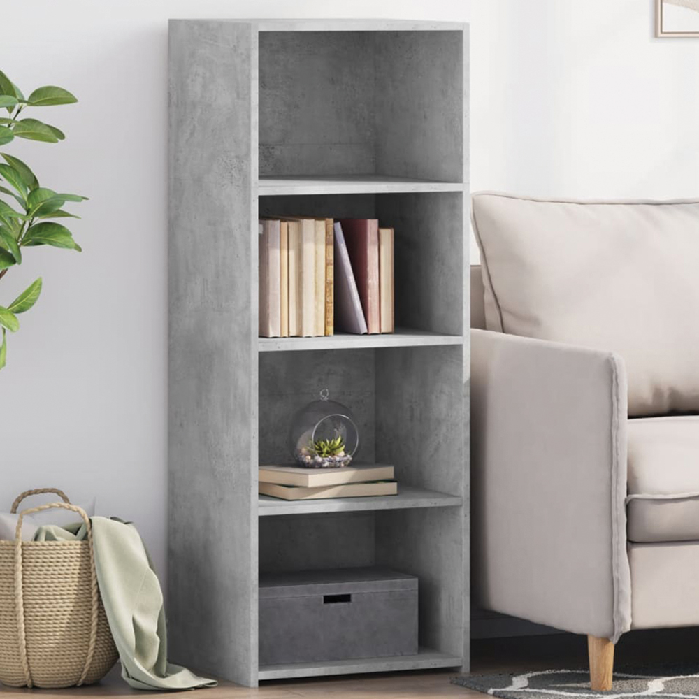 vidaXL 4 Shelf Concrete Grey Highboard Image 1