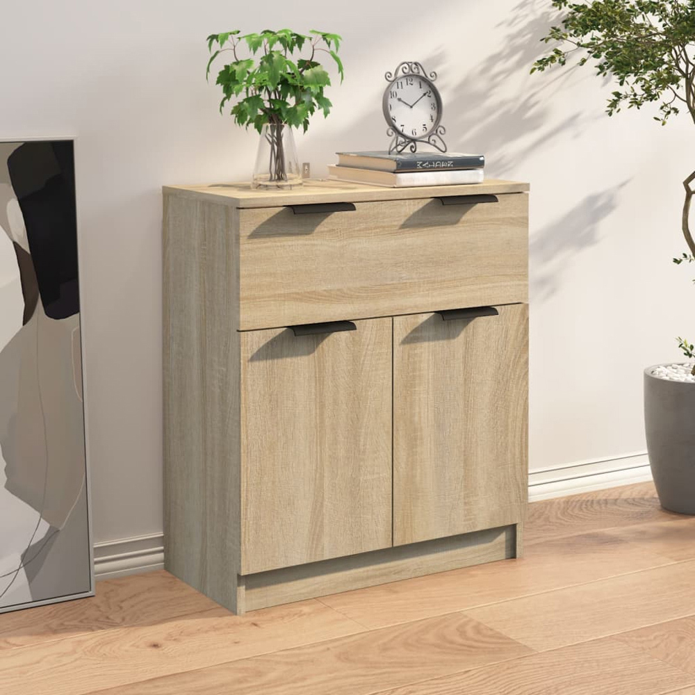 vidaXL 2 Door Single Drawer Sonoma Oak Sideboard Image 3