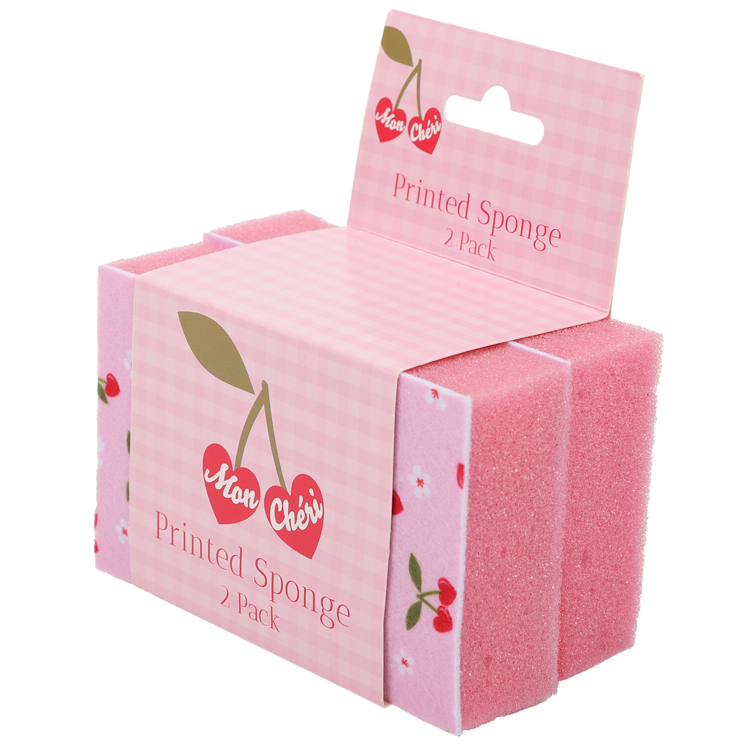 Pack of 2 Mon Cheri Printed Sponges - Pink Image 2