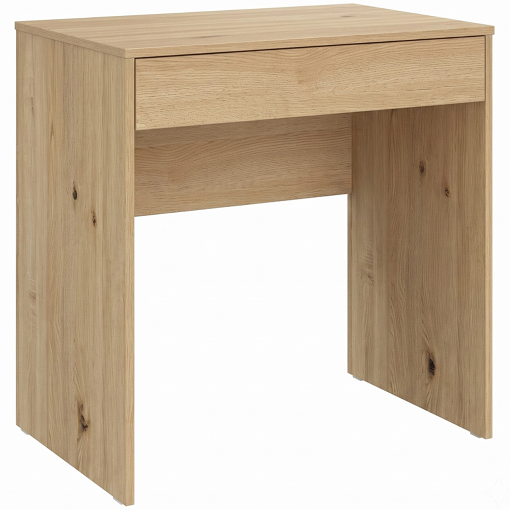 Shefa Line Focus 750 Single Drawer Wide Computer Desk Oak Image 2