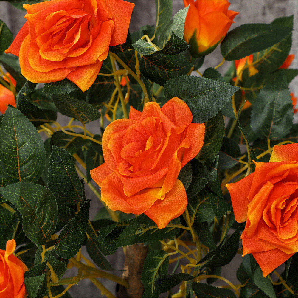 Portland Orange Rose Artificial Tree in Pot 90cm 2 Pack Image 3