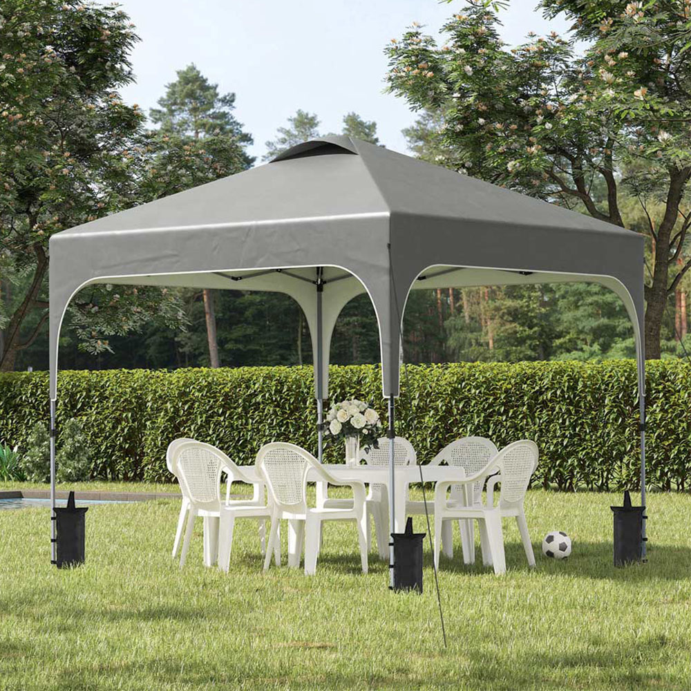 Outsunny 3 x 3m Grey Foldable Pop Up Gazebo with Carry Bag Image 1