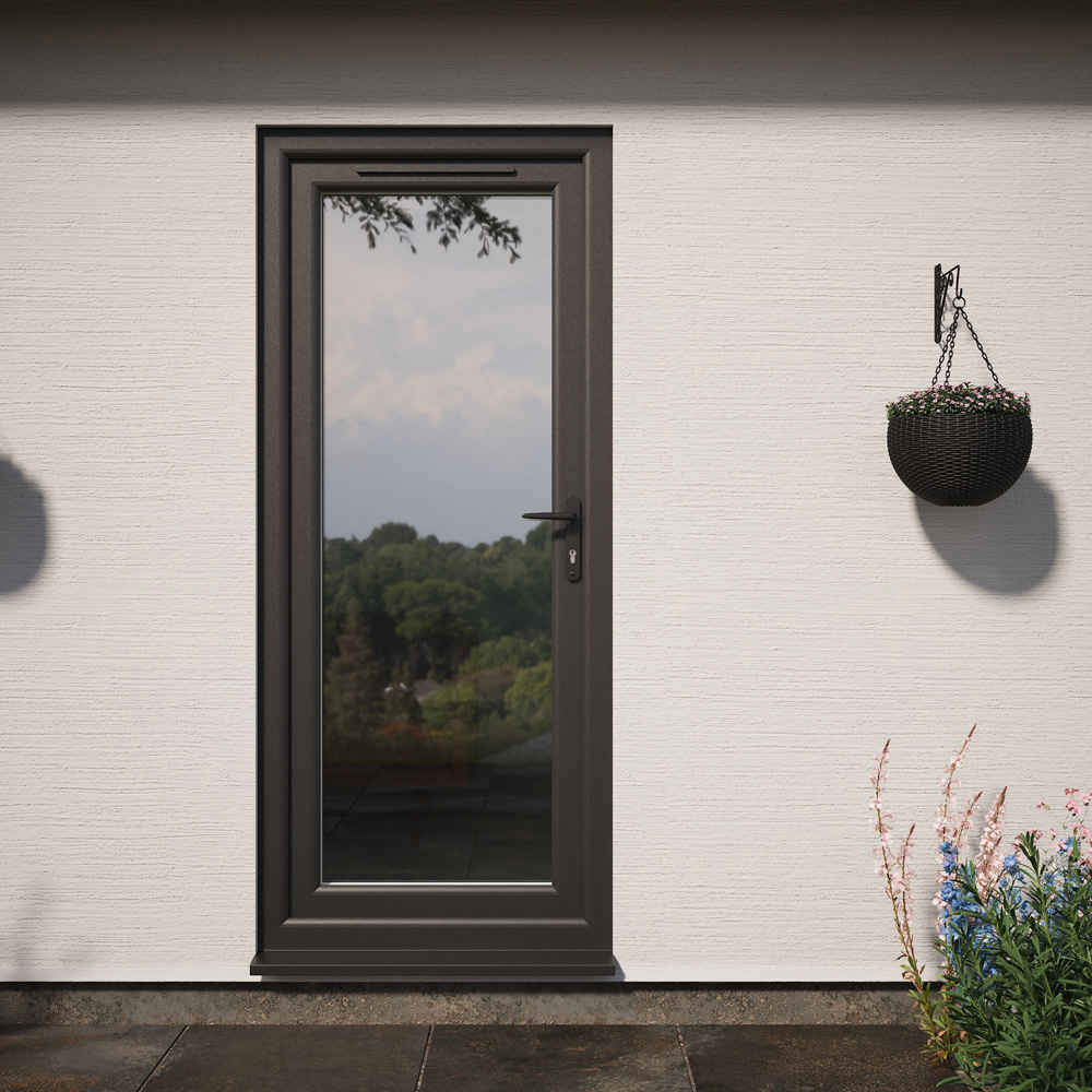 Crystal Black and White Full Glass LH Open Clear Triple Glazed Door 920 x 2090mm Image 4